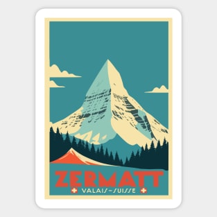 Zermatt,Matterhorn,Switzerland,Ski Poster Sticker